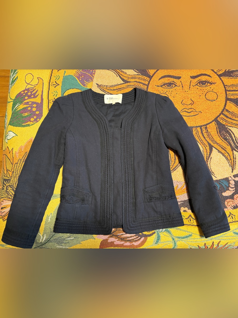 Etoile Isabel Marant Black Quilted Embroidered Jacket